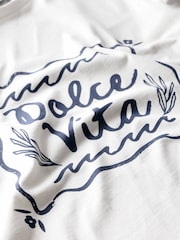 Mint Velvet White 100% Cotton Dolce Vita T-Shirt - Image 8 of 8