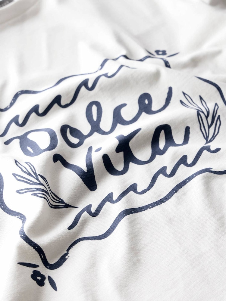 Mint Velvet White 100% Cotton Dolce Vita T-Shirt - Image 8 of 8