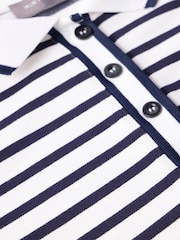 Mint Velvet Blue Striped Polo Top - Image 8 of 8