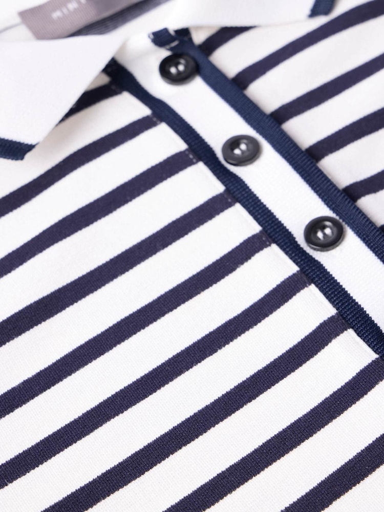 Mint Velvet Blue Striped Polo Top - Image 8 of 8