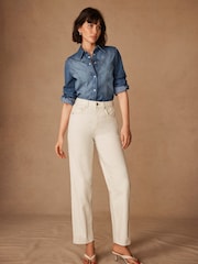 Mint Velvet Relaxed 100% Cotton Tapered Jeans - Imagen 1 de 7