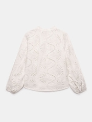 Mint Velvet White Broderie Cotton Blouse - Image 7 of 8
