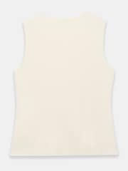 Mint Velvet White Asymmetric Knit Waistcoat - Image 8 of 9