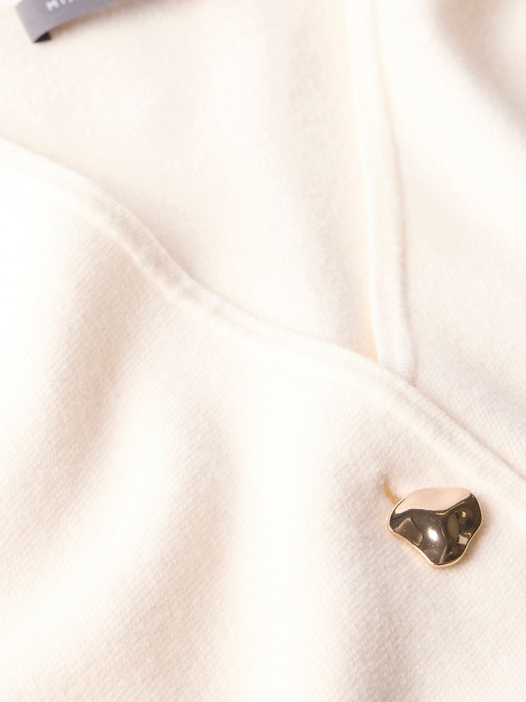 Mint Velvet White Asymmetric Knit Waistcoat - Image 9 of 9