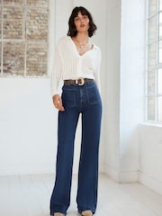 Mint Velvet Blue Relaxed Straight Jeans - Image 2 of 7