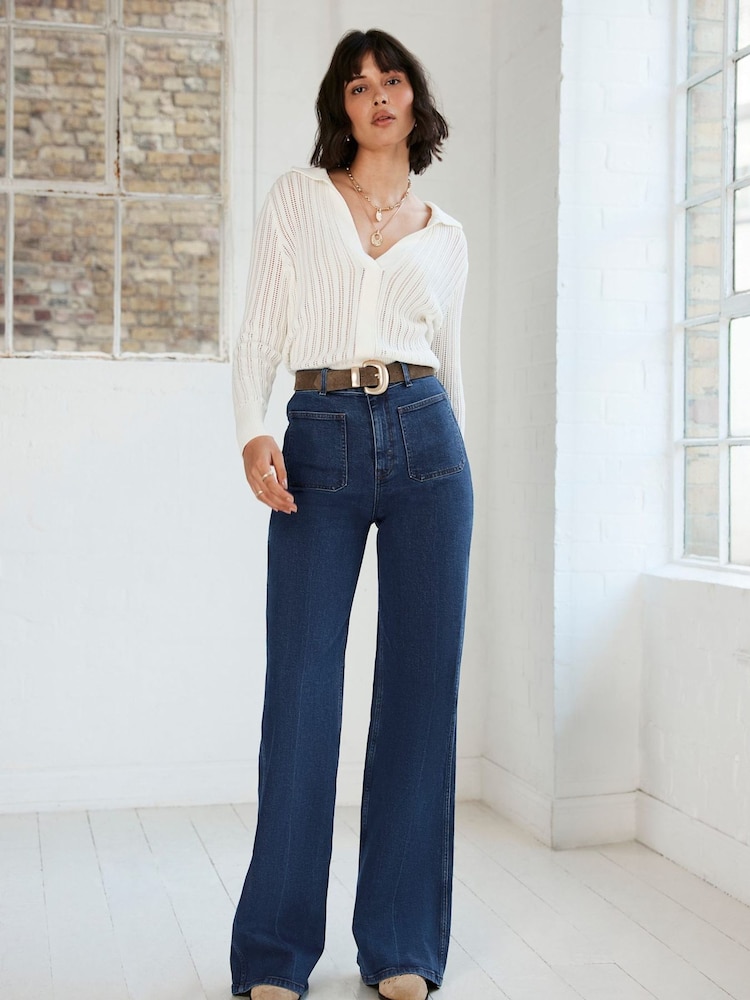 Mint Velvet Blue Relaxed Straight Jeans - Image 2 of 7