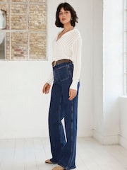 Mint Velvet Blue Relaxed Straight Jeans - Image 5 of 7