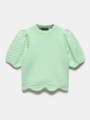 Mint Velvet Green Short Sleeve Knit Top - Image 7 of 9