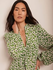 Mint Velvet Green Floral Print Midi Dress - Image 3 of 8