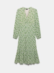 Mint Velvet Green Floral Print Midi Dress - Image 7 of 8