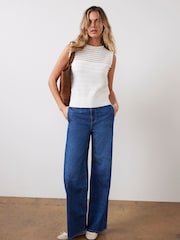 Mint Velvet White Knit Top - Image 1 of 8
