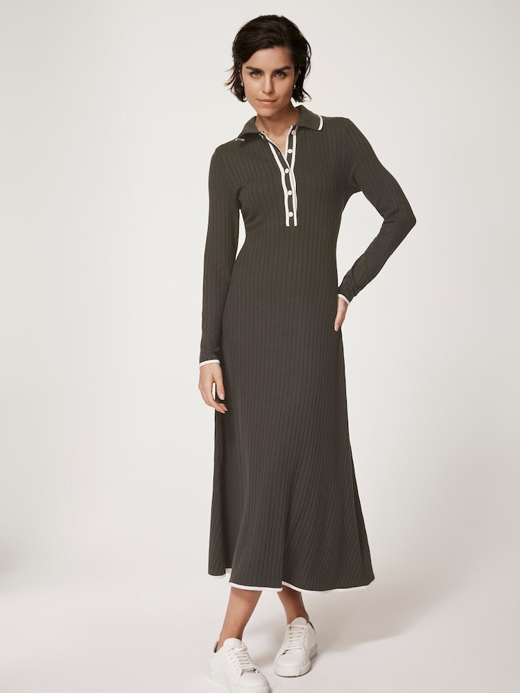 فستان بولو متوسط الطول جيرسيه من Mint Velvet - صورة 1 من 8