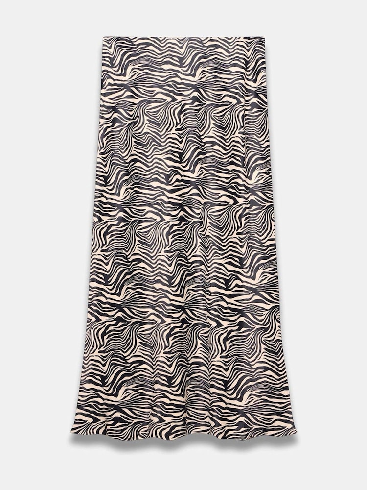 Mint Velvet Black Zebra Print Satin Slip Skirt - Image 7 of 7