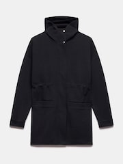 Mint Velvet Black Textured Hooded Coat - Image 7 of 8