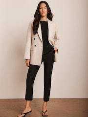 Mint Velvet Cream Double Breasted Blazer - Image 2 of 8