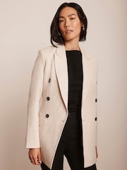 Mint Velvet Cream Double Breasted Blazer - Image 3 of 8