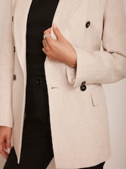 Mint Velvet Cream Double Breasted Blazer - Image 4 of 8