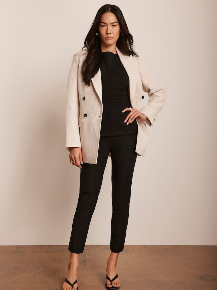Mint Velvet Cream Double Breasted Blazer - Image 5 of 8