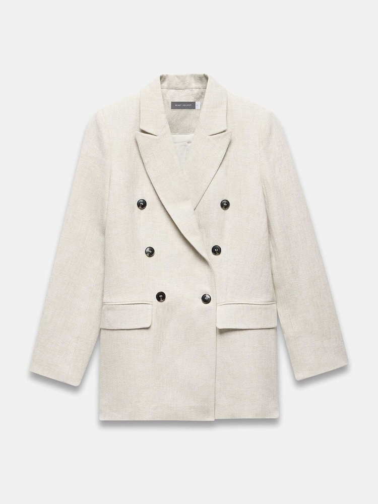 Mint Velvet Cream Double Breasted Blazer - Image 7 of 8