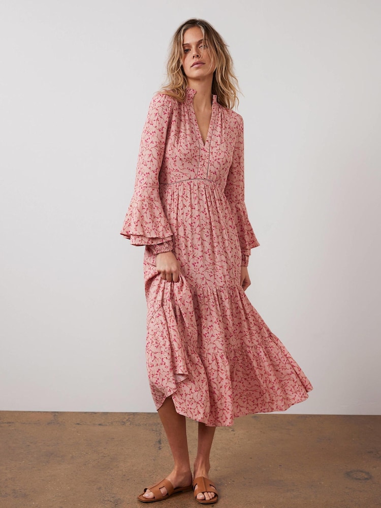 Mint Velvet Pink Floral Print Maxi Dress - Image 1 of 8 Mint Velvet Pink Floral Print Maxi Dress - Image 1 of 8