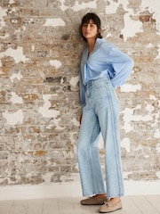 Mint Velvet Blue Relaxed 100% Cotton Tapered Jeans - Image 2 of 8