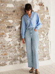 Mint Velvet Blue Relaxed 100% Cotton Tapered Jeans - Image 3 of 8