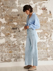 Mint Velvet Blue Relaxed 100% Cotton Tapered Jeans - Image 5 of 8