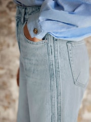 Mint Velvet Blue Relaxed 100% Cotton Tapered Jeans - Image 6 of 8