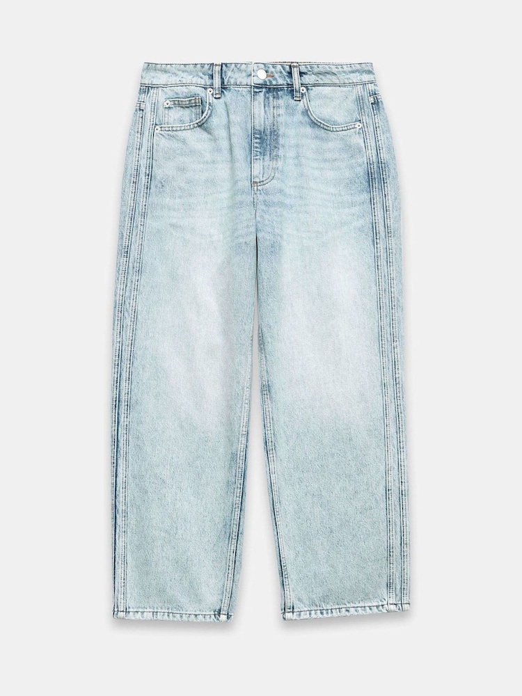Mint Velvet Blue Relaxed 100% Cotton Tapered Jeans - Image 7 of 8