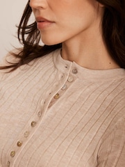 Mint Velvet Cream Ribbed Polo Knit Top - Image 3 of 7