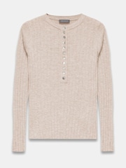 Mint Velvet Cream Ribbed Polo Knit Top - Image 6 of 7