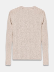 Mint Velvet Cream Ribbed Polo Knit Top - Image 7 of 7