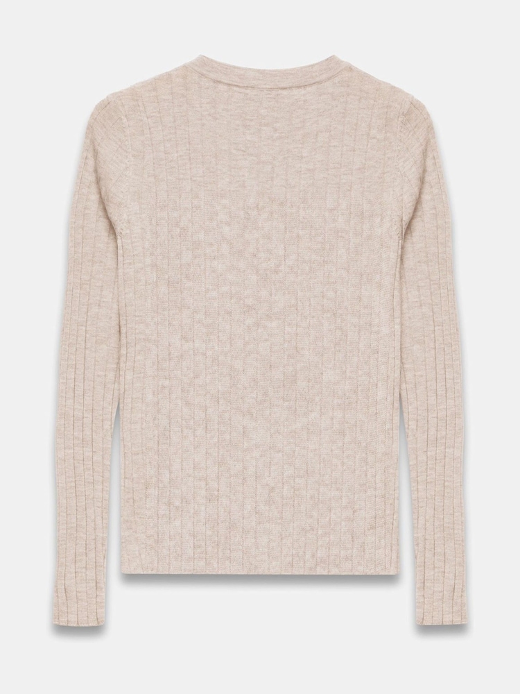 Mint Velvet Cream Ribbed Polo Knit Top - Image 7 of 7