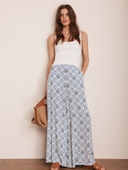 Mint Velvet Cream Geo Print Wide Trousers - Image 2 of 8