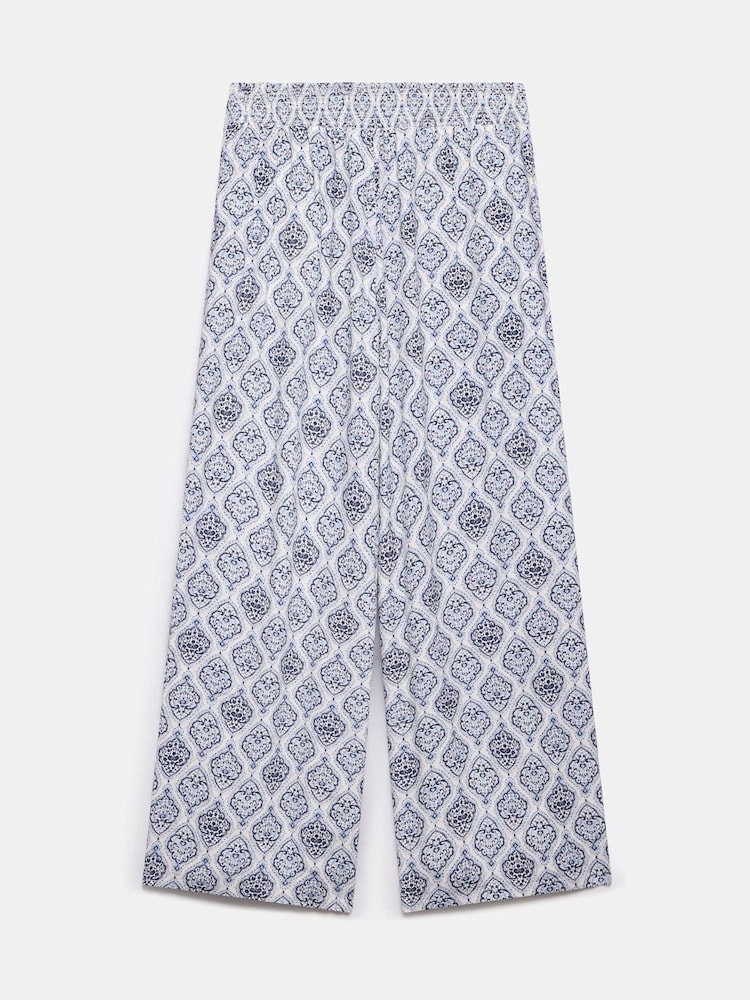 Mint Velvet Cream Geo Print Wide Trousers - Image 8 of 8