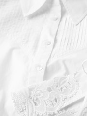 Mint Velvet White 100% Cotton Cut Out Detail Cropped Shirt - Image 8 of 8