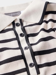 Mint Velvet Cream 100% Cotton Striped Polo Shirt - Image 7 of 7