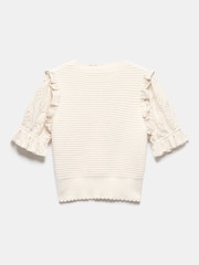 Mint Velvet White Broderie Sleeve Cardigan - Image 8 of 8