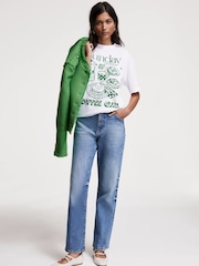 Mint Velvet Cream Oversized 100% Cotton Sunday Coffee Club T-Shirt - Image 5 of 8