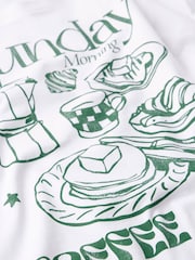 Mint Velvet Cream Oversized 100% Cotton Sunday Coffee Club T-Shirt - Image 8 of 8