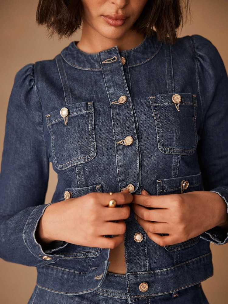 Mint Velvet Denim Decupat/Trei sferturi Jachetă - Image 3 of 8