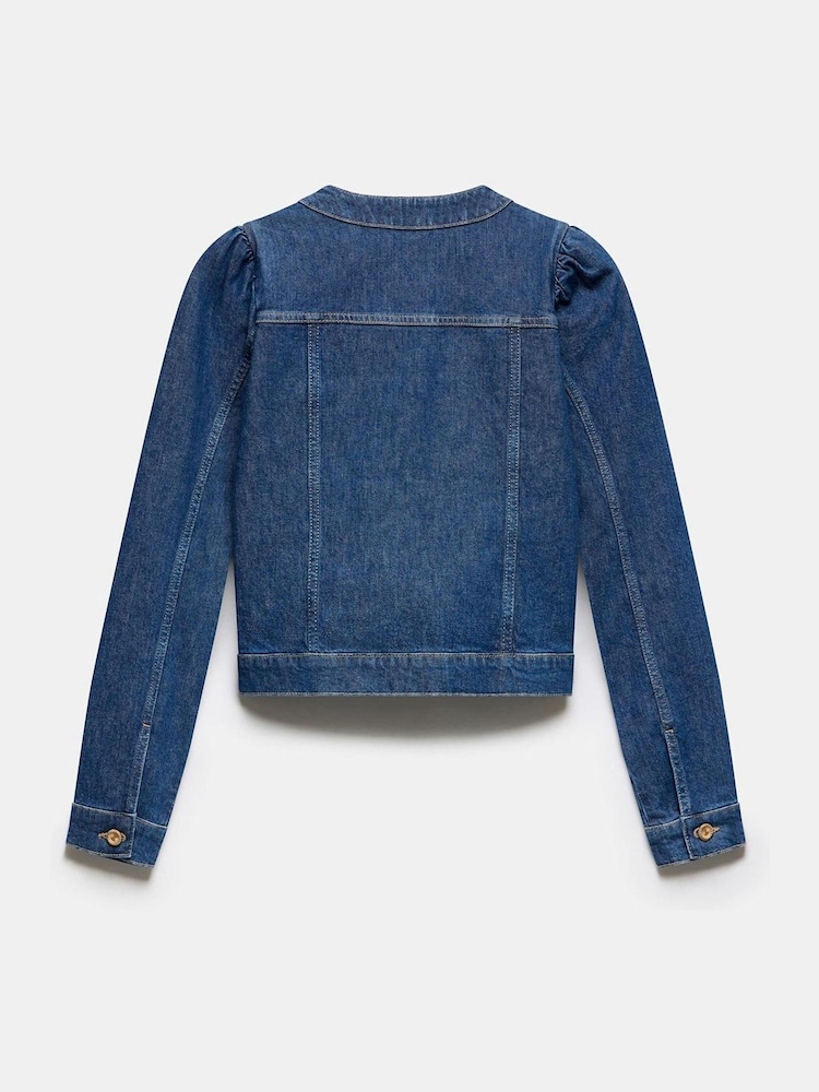 Mint Velvet Blue Denim Cropped Jacket - Image 8 of 8 Mint Velvet Blue Denim Cropped Jacket - Image 8 of 8