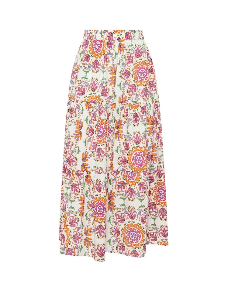 PixieGirl Petite Pink Tiered Maxi 100% Cotton Skirt - Image 6 of 6 PixieGirl Petite Pink Tiered Maxi 100% Cotton Skirt - Image 6 of 6