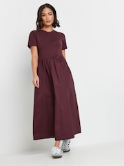 PixieGirl Petite Purple Short Sleeve Woven Skirt 100% Cotton Dress - Image 1 of 5