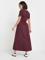 PixieGirl Petite Purple Short Sleeve Woven Skirt 100% Cotton Dress - Image 3 of 5