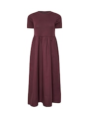 PixieGirl Petite Purple Short Sleeve Woven Skirt 100% Cotton Dress - Image 5 of 5