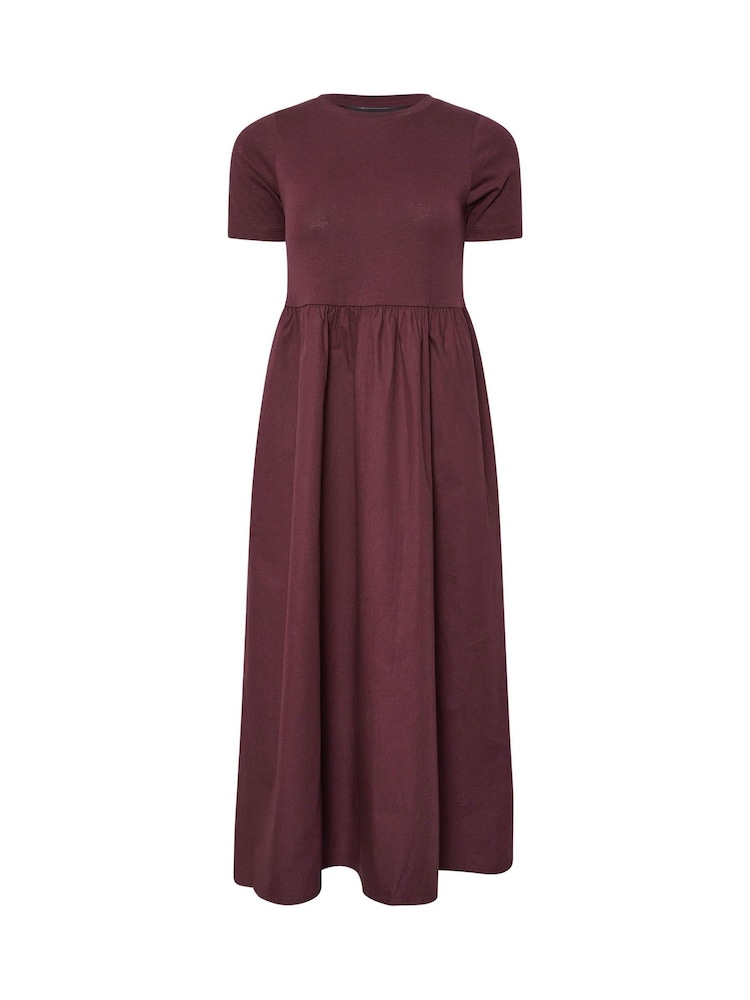 PixieGirl Petite Purple Short Sleeve Woven Skirt 100% Cotton Dress - Image 5 of 5