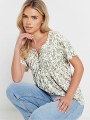 Verde - M&Co Petite Short Sleeve 100% Cotton Henley Top - Imagen 1 de 5