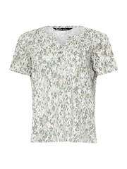 Verde - M&Co Petite Short Sleeve 100% Cotton Henley Top - Imagen 5 de 5