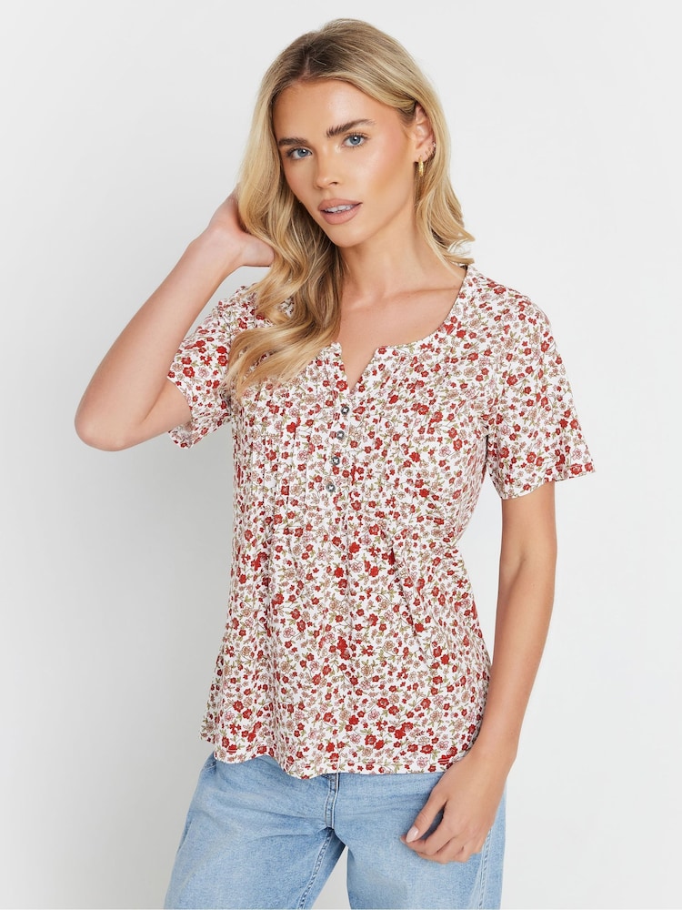 Rosa - M&Co Petite Short Sleeve 100% Cotton Henley Top - Imagen 1 de 5 Rosa - M&Co Petite Short Sleeve 100% Cotton Henley Top - Imagen 1 de 5